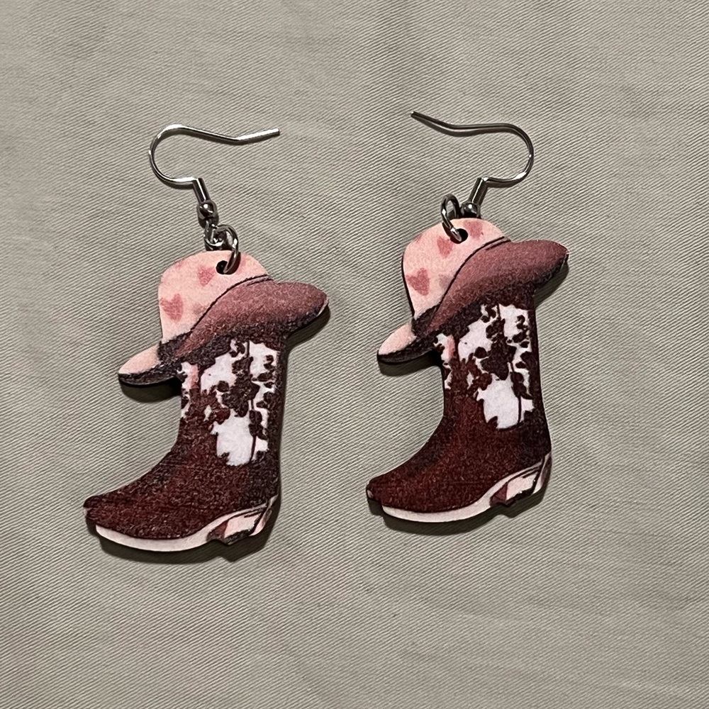 Boutique earrings western boot